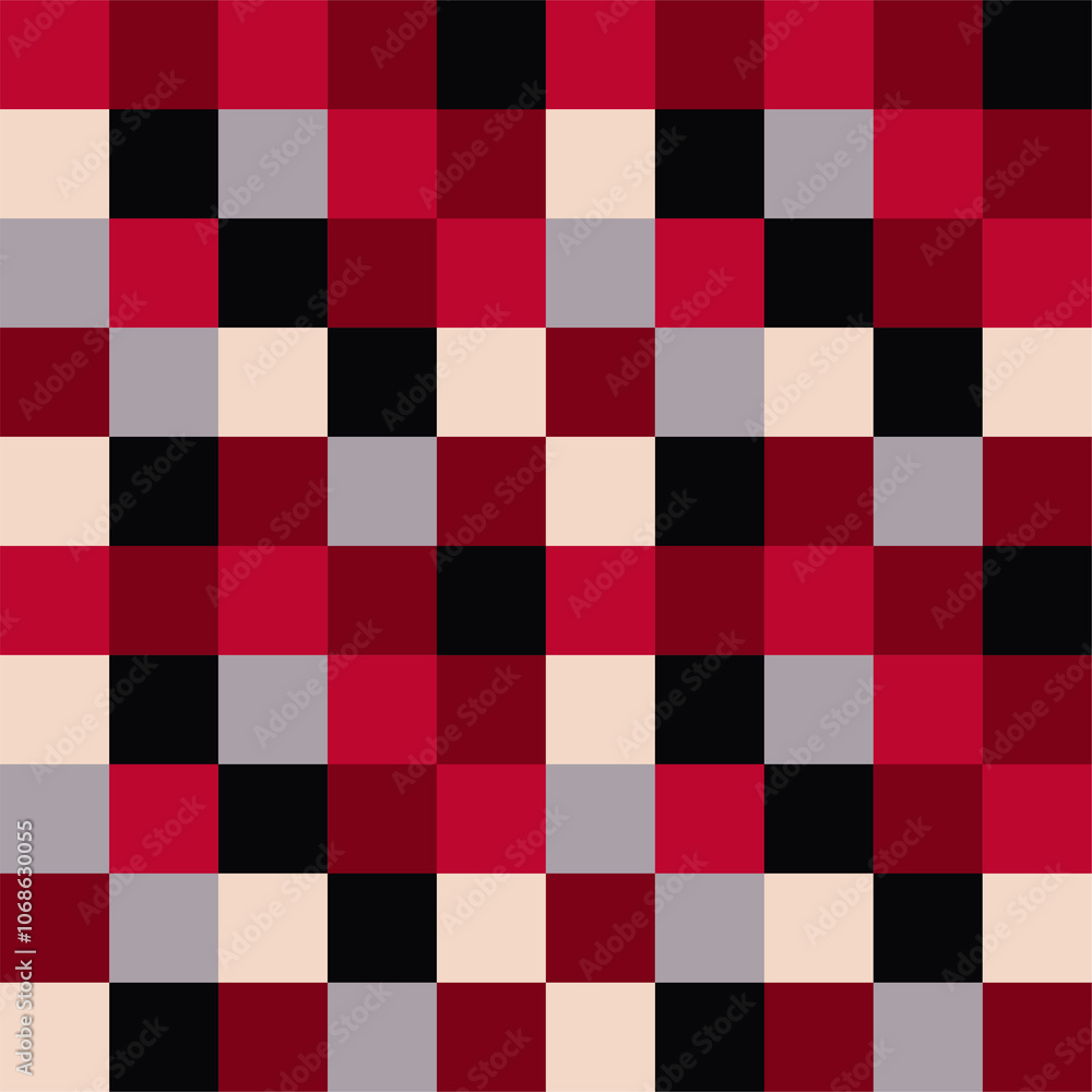 Seamless pattern in red beige and black check Seamless pattern in red beige and black check