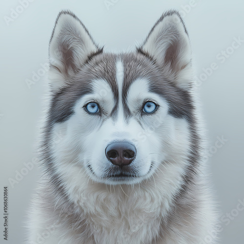 Siberian Husky dog,Full body image of a Siberian Husky dog