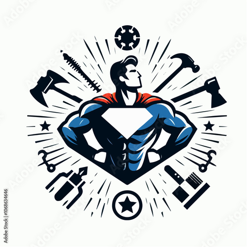 superhero logo illustration