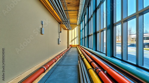 Co-Ed Classroom with Blue and Red Chairs