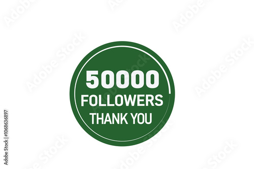 thank you 50000 followers  vector illustration social media post  subscribers or followers animation design banner 
