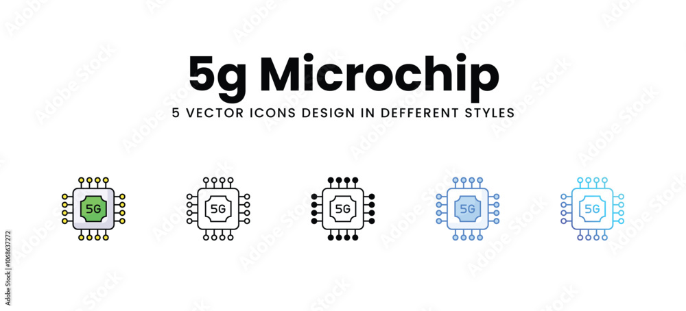 5g Microchip vector icons set stock illustration 5g Microchip vector icons set stock illustration
