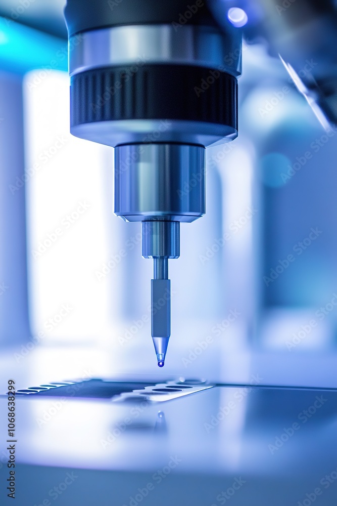 Close-up of high-precision lab equipment in action Close-up of high-precision lab equipment in action