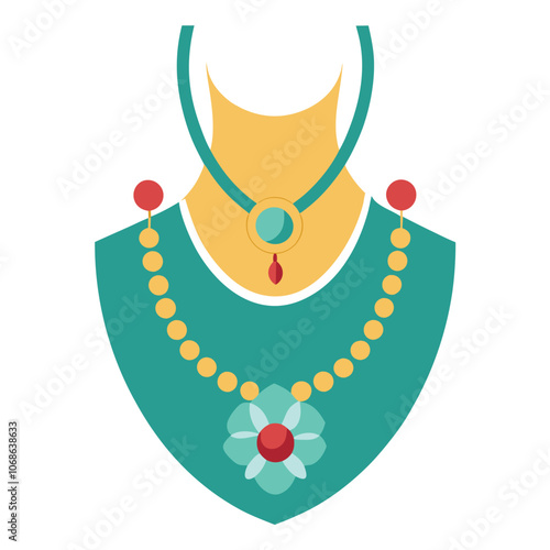 Womens jewelry vector illustration isolated on a white background