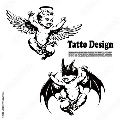 Wallpaper Mural angel and devil Torontodigital.ca