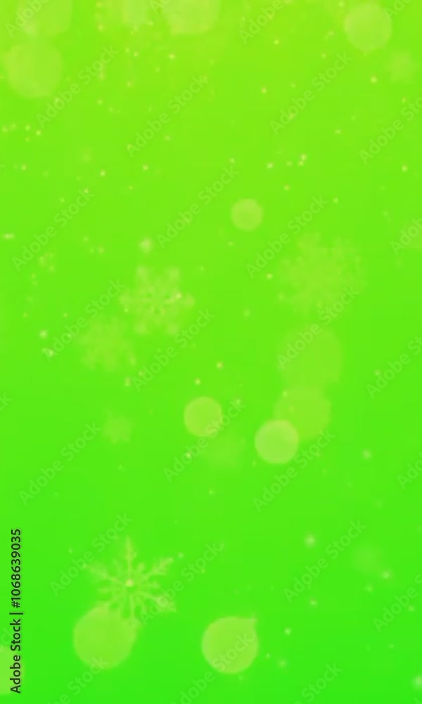 Snowflake isolated in green screen for Christmas background, vertical footage Snowflake isolated in green screen for Christmas background, vertical footage