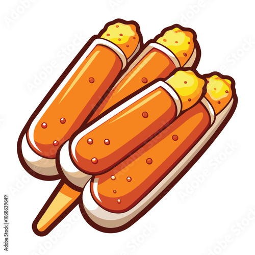 Mozzarella Sticks vector illustration isolated on a white background