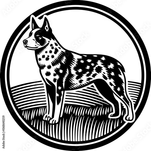 Australian Cattle Dog Logo Design - Loyal and Energetic Herding Dog Emblem