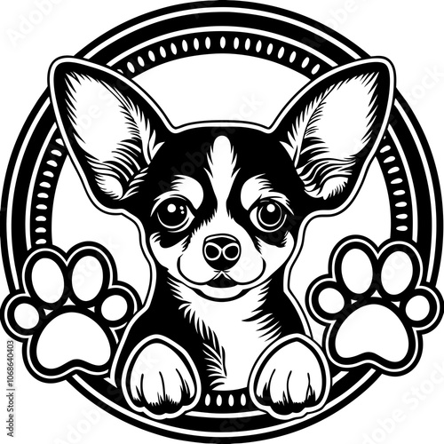 Charming Chihuahua Dog Logo Design - Small and Lively Canine Emblem