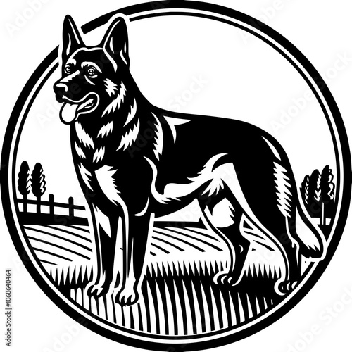 Strong German Shepherd Dog Logo Design - Loyal and Noble Canine Emblem
