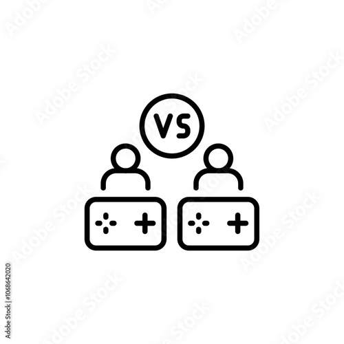 Multiplayer games outline icons, minimalist vector illustration ,simple transparent graphic element .Isolated on white background