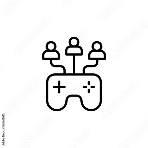 Multiplayer games outline icons, minimalist vector illustration ,simple transparent graphic element .Isolated on white background