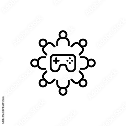 Multiplayer games outline icons, minimalist vector illustration ,simple transparent graphic element .Isolated on white background
