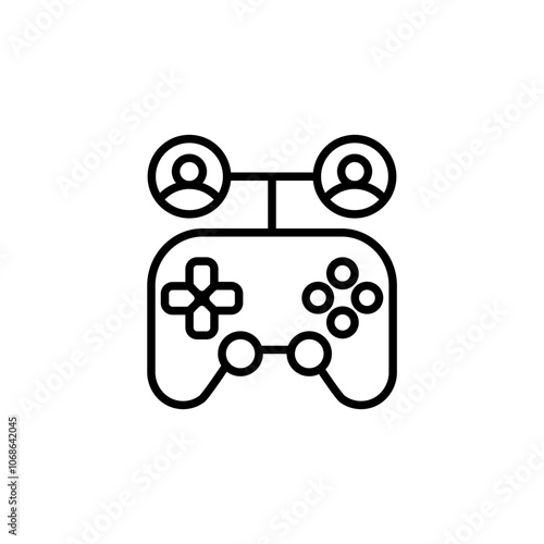 Multiplayer games outline icons, minimalist vector illustration ,simple transparent graphic element .Isolated on white background