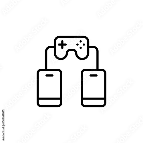 Multiplayer games outline icons, minimalist vector illustration ,simple transparent graphic element .Isolated on white background
