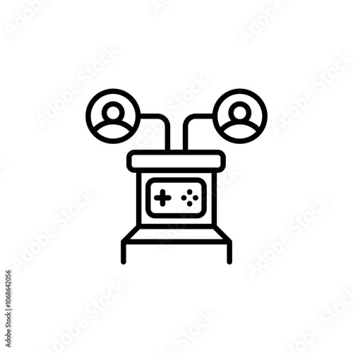 Multiplayer games outline icons, minimalist vector illustration ,simple transparent graphic element .Isolated on white background