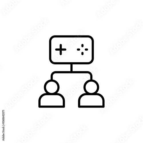 Multiplayer games outline icons, minimalist vector illustration ,simple transparent graphic element .Isolated on white background