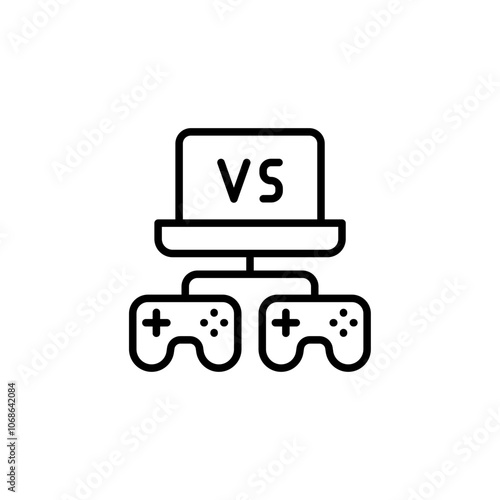 Multiplayer games outline icons, minimalist vector illustration ,simple transparent graphic element .Isolated on white background