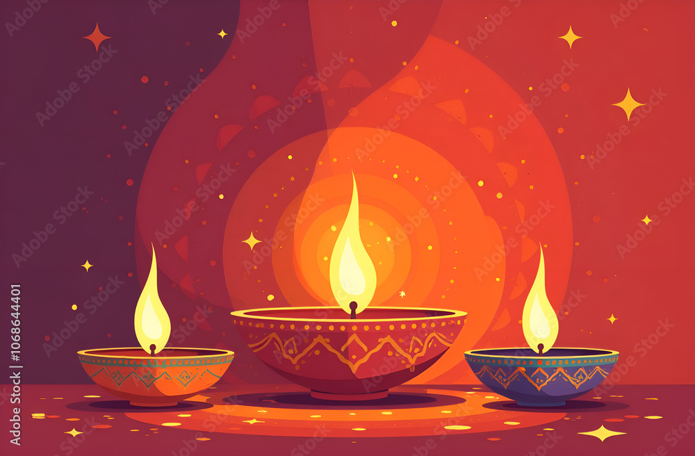 Traditional banner of the Diwali festival. Realistic diwali Lamps. Happy Diwali background. Blurred background Traditional banner of the Diwali festival. Realistic diwali Lamps. Happy Diwali background. Blurred background