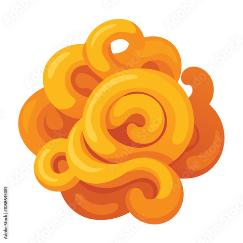 Curly fries vector illustration isolated on a white background