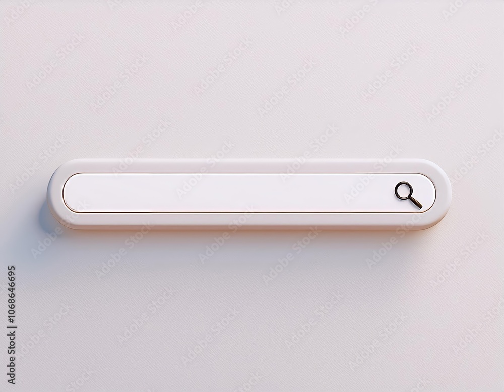 3D blank search bar with a magnifying glass icon 3D blank search bar with a magnifying glass icon