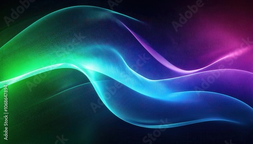 Abstract Neon Light Waves in a Futuristic Gradient Spectrum of Blue, Green, and Magenta Hues for Dynamic Digital Art, Technology Backgrounds, and Modern Design Inspirations