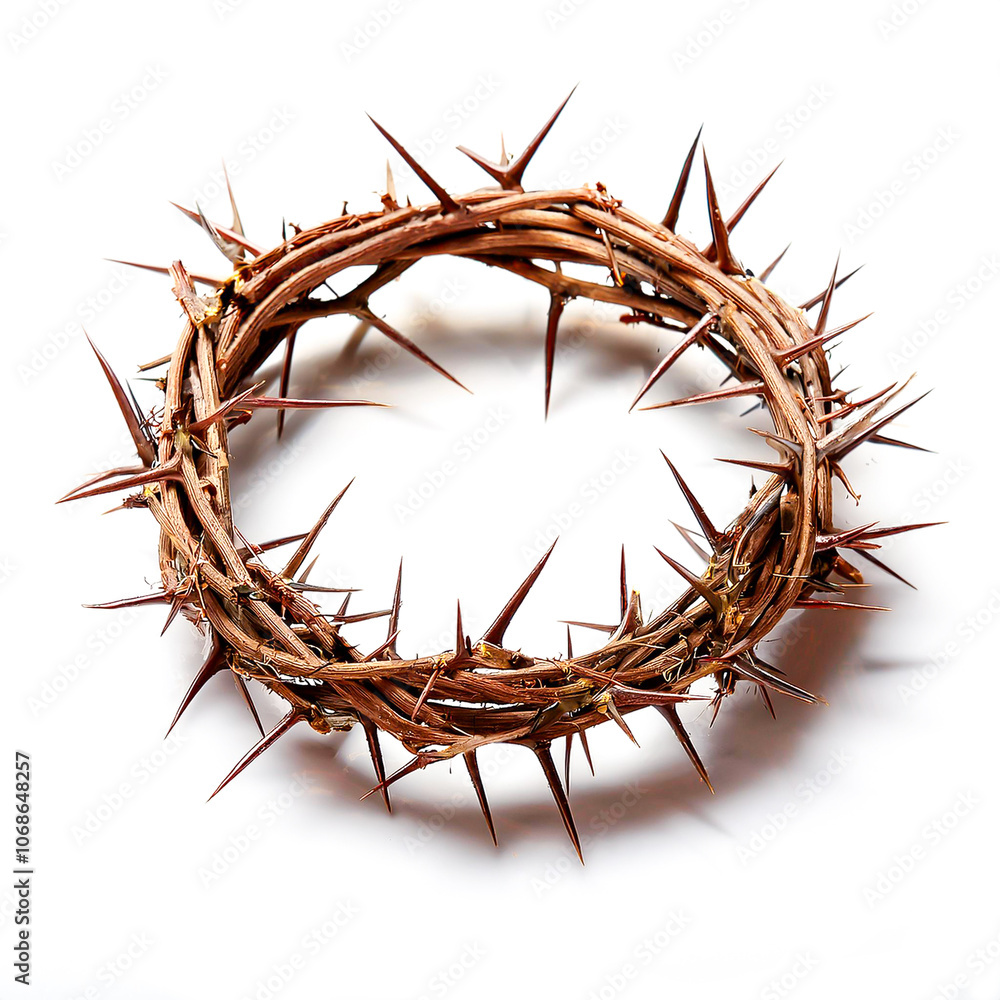 Fototapeta premium crown of thorns isolated on white background