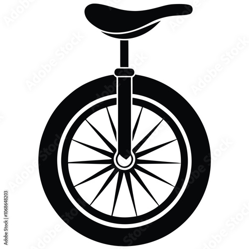 Unicycle vector silhouette