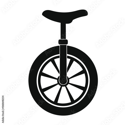 Unicycle vector silhouette