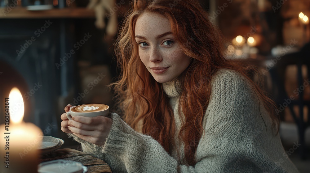 Cozy Candid Moment with Chestnut Flavored Coffee Cozy Candid Moment with Chestnut Flavored Coffee