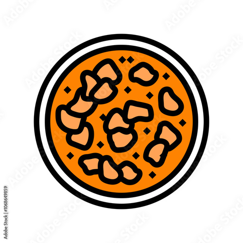 tikka masala chicken dish color icon vector. tikka masala chicken dish sign. isolated symbol illustration