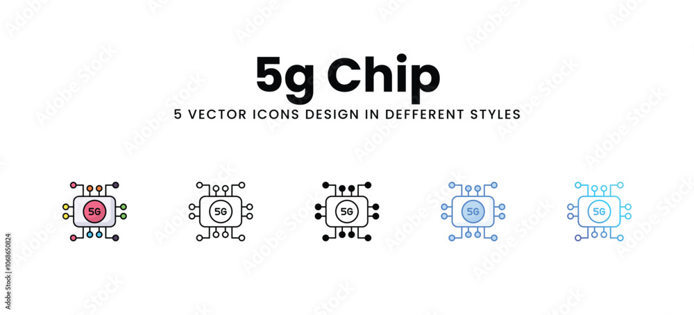 5g Chip vector icons set stock illustration 5g Chip vector icons set stock illustration