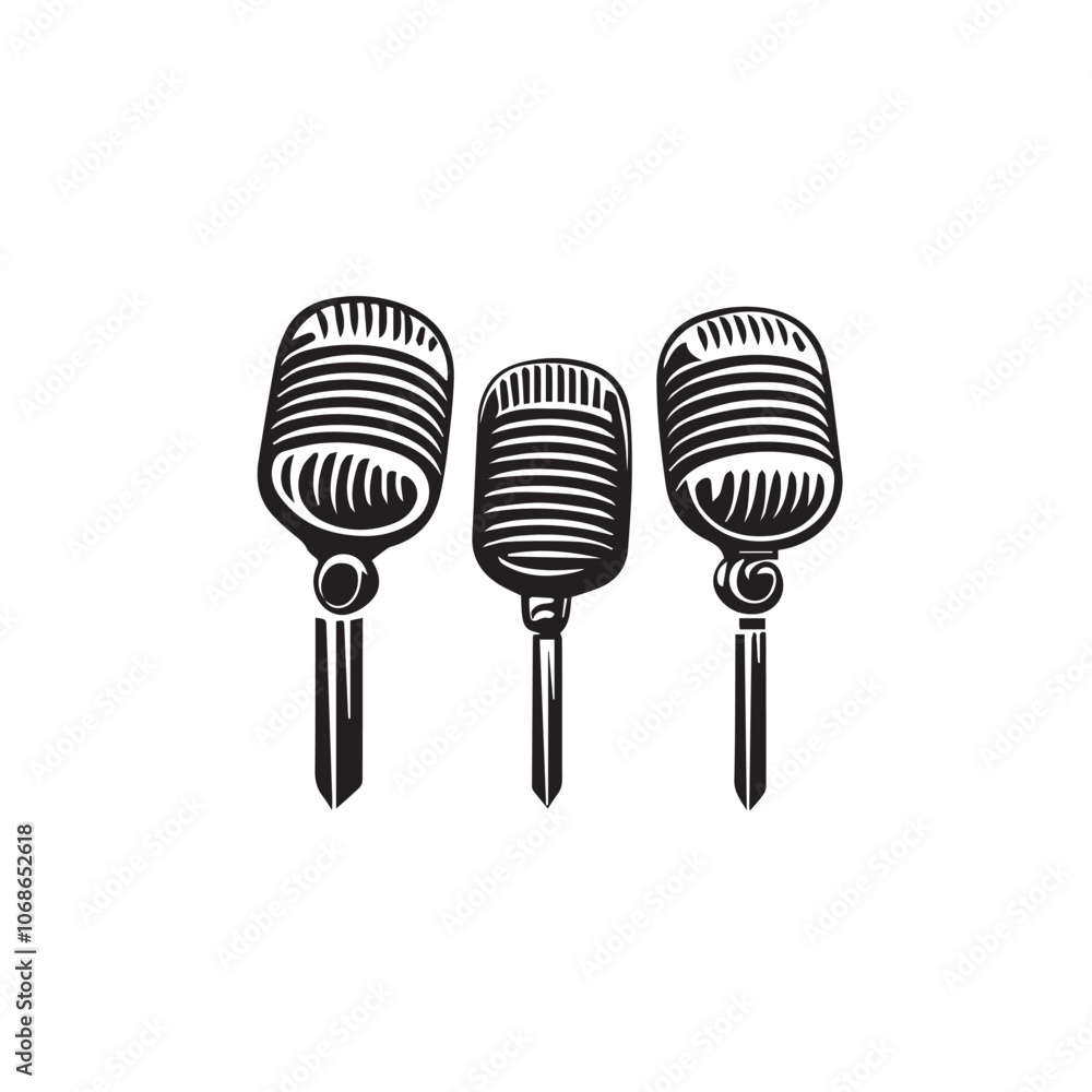 Microphone In cartoon, hand-drawn flat style. image for social media, websites and UI. Isolated 2D vector design in logo, icon, sketch style, simple line vector, single color. AI Generative Art. Microphone In cartoon, hand-drawn flat style. image for social media, websites and UI. Isolated 2D vector design in logo, icon, sketch style, simple line vector, single color. AI Generative Art.