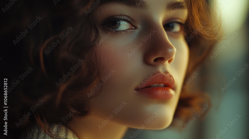 Close-up Portrait of a Woman with Soft Lighting Close-up Portrait of a Woman with Soft Lighting