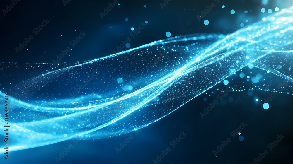 Fototapeta premium Glowing Blue Lines Representing Blood Flow in Veins