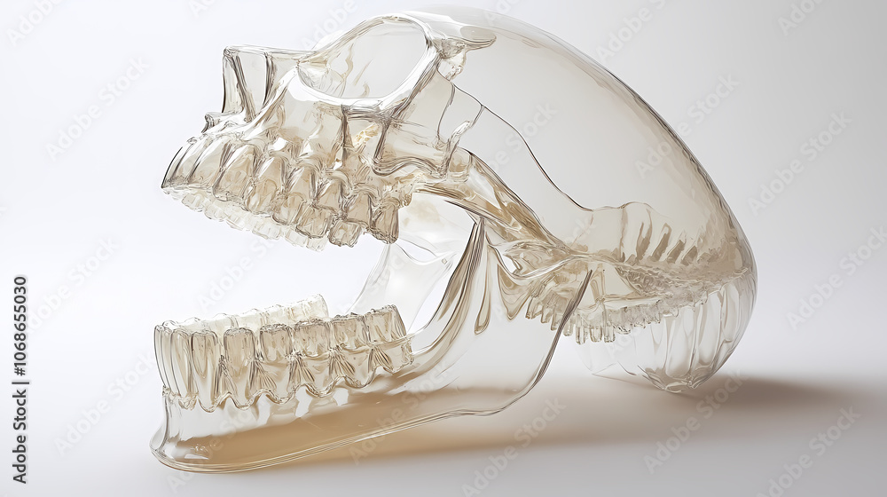 Transparent 3D Jaw Structure with Radiating Teeth Transparent 3D Jaw Structure with Radiating Teeth