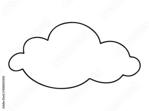 Vector drawing of a cloud. Coloring book for children.