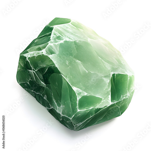 jade gemstone on a white background 