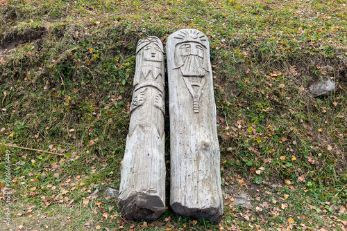 Ancient religious wooden gods of the Slavs