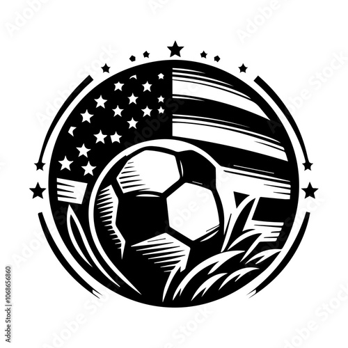 American football soccer silhouette design