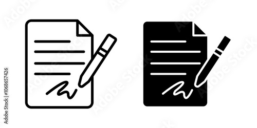 Agreement linear icon set for app, and web design.