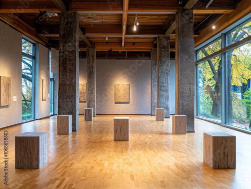 Wallpaper Mural Contemporary Art Exhibition in Minimalist Space Torontodigital.ca