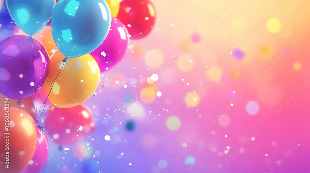 Bright and colorful birthday background with a cheerful theme Bright and colorful birthday background with a cheerful theme