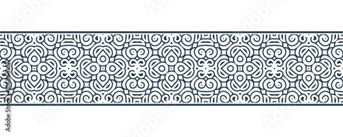 Flat ornament style ethnic seamless borders