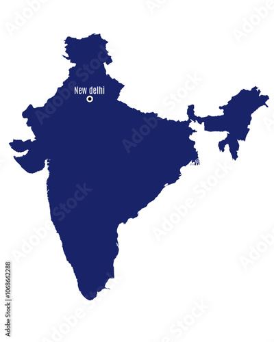 silhouette map of india with state capitals