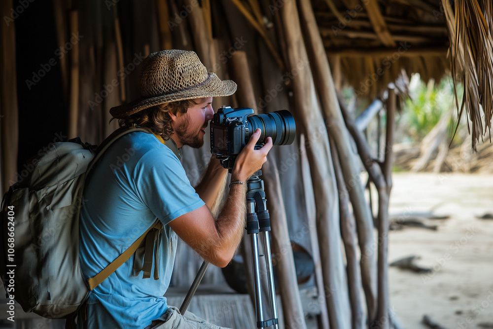 Obraz premium Travel Photographer at Work