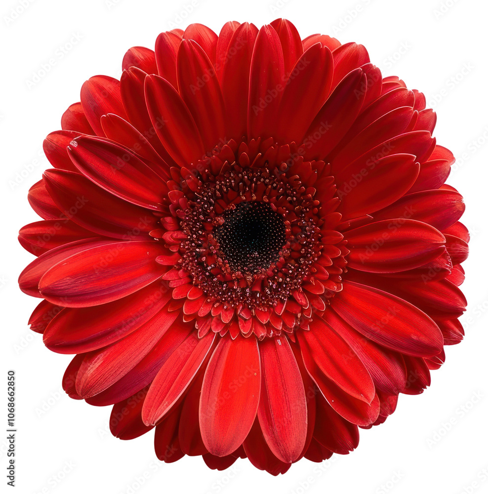 PNG Vibrant red gerbera daisy bloom PNG Vibrant red gerbera daisy bloom
