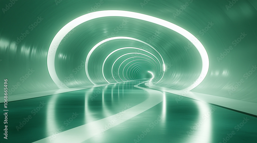 Abstract green and white lines forming a tunnel
Abstract green and white lines forming a tunnel