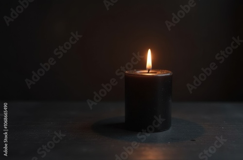 Flickering Black Candles in Dim Light – Symbol of Mourning and Quiet Reflection