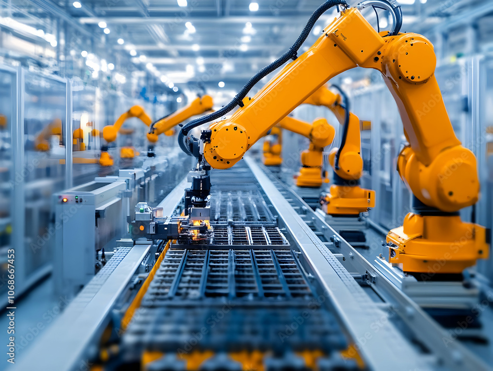 Photo: Robotic Arms Automation Assembly Line Factory Photo: Robotic Arms Automation Assembly Line Factory